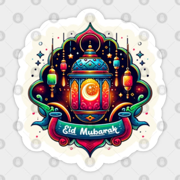 Arabesque Lantern: A Vibrant Illustration Sticker by AmelieDior